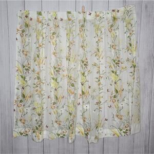 Vintage Floral Sheer Pinch Pleat Hooked Curtains - 2 Panels, 47" x 52.5"